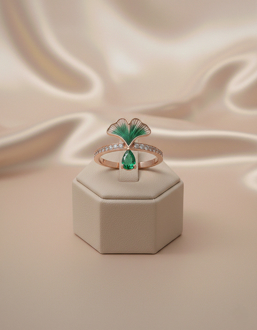 The Emerald Ginkgo Ring