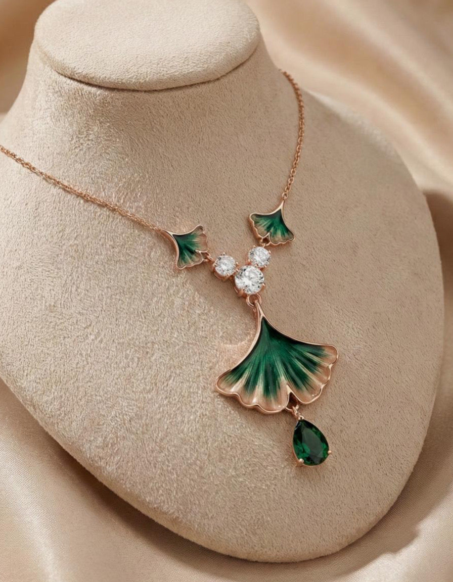 The Emerald Ginkgo Necklace